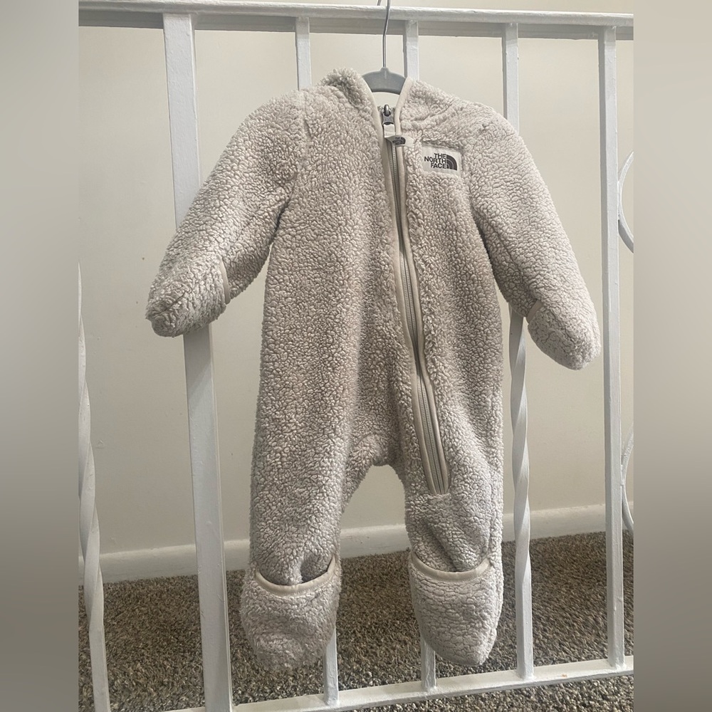 Cream northface bear suit